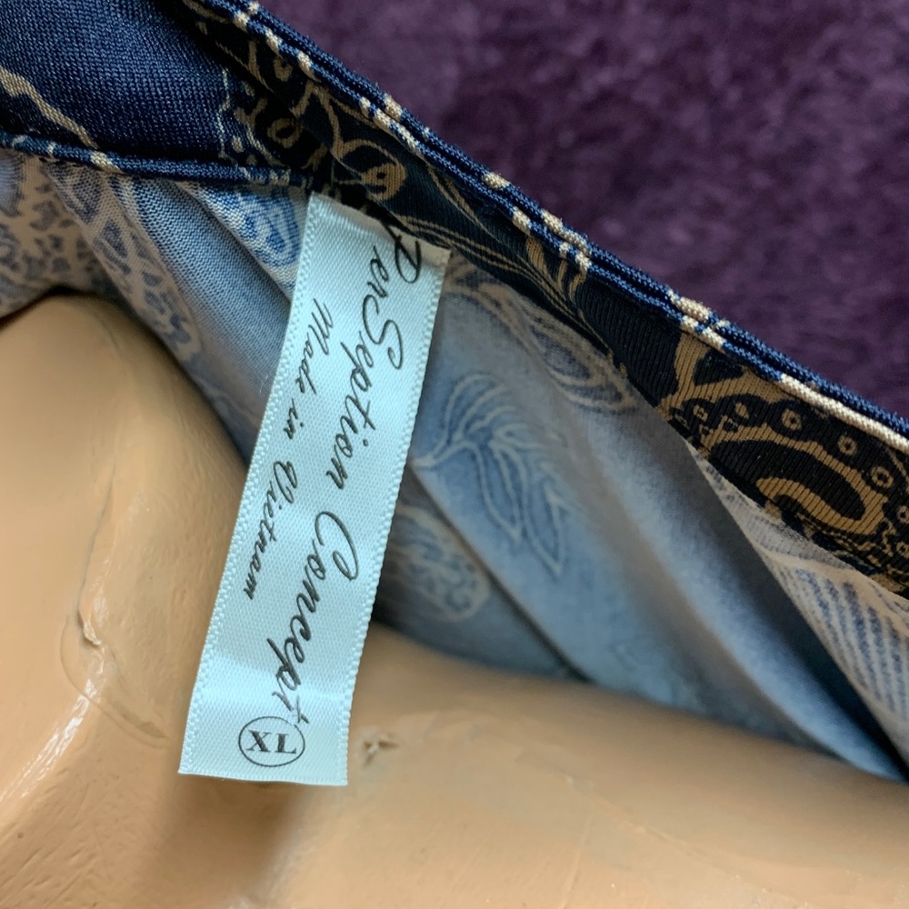 PerSeption Concept Navy Floral Blouse XL - Picture 6 of 14